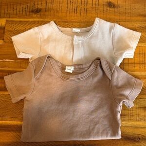 Colored Organics Classic Kids Short Sleeve Tees - Cream and Tan